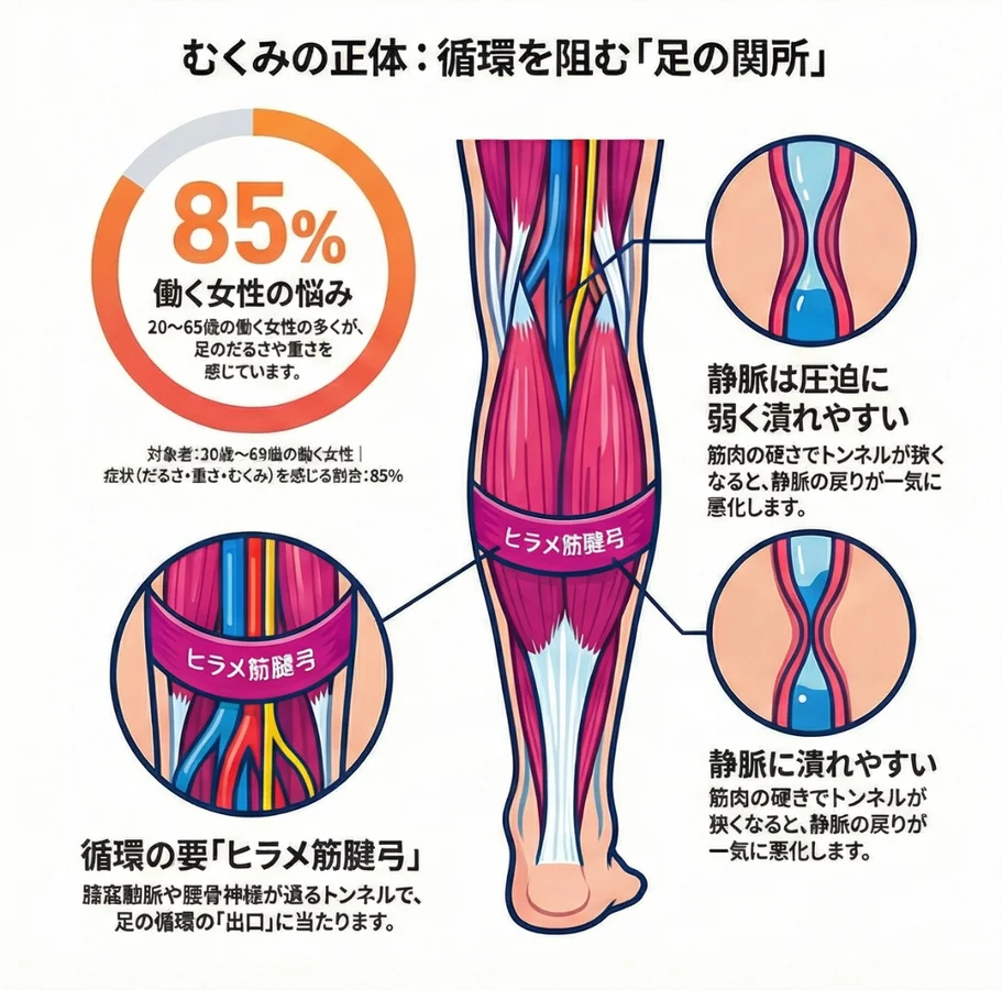 足の重だるさ、むくみの仕組み