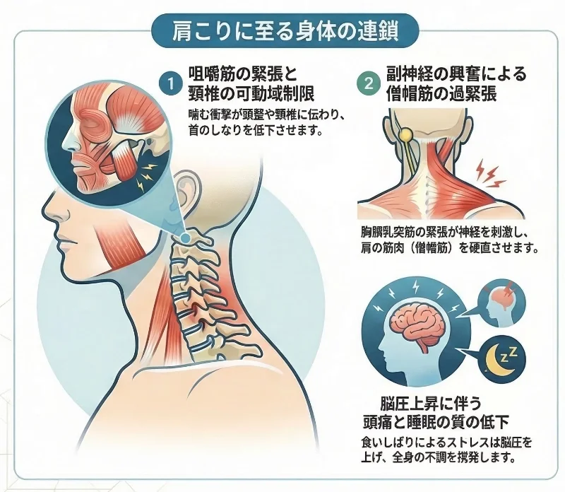 食いしばりと肩こりの関係性