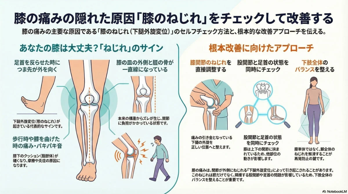 膝の捻れによる膝の痛み
