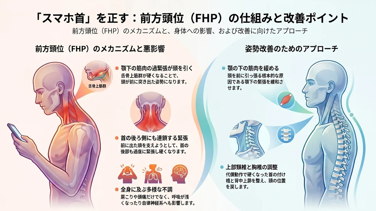 頭が前に突き出る姿勢にチェックする筋肉