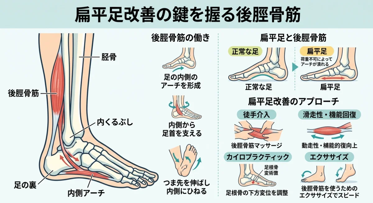 扁平足改善の鍵を握る後脛骨筋