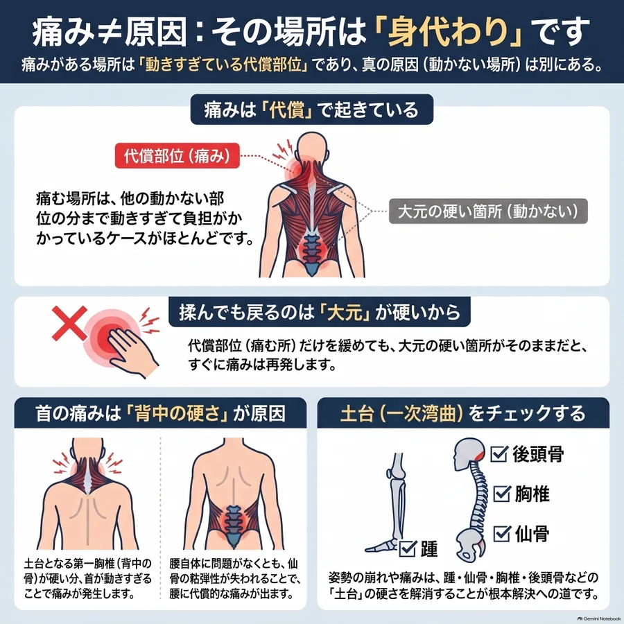 痛み=問題箇所ではない